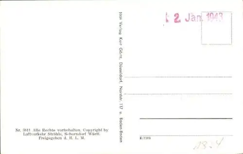 Ak Urloffen Appenweier in Baden Schwarzwald, Fliegeraufnahme