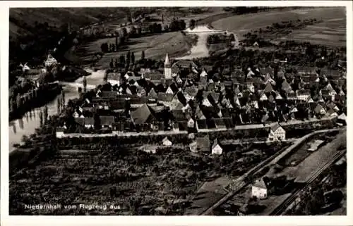 Ak Niedernhall im Hohenlohekreis, Fliegeraufnahme