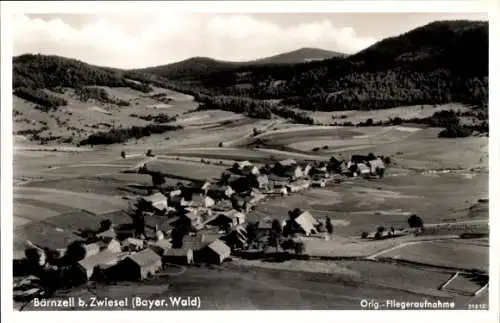 Ak Bärnzell Zwiesel im Bayerischen Wald, Fliegeraufnahme