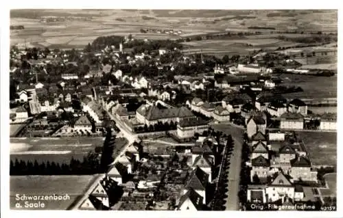 Ak Schwarzenbach an der Saale Oberfranken, Fliegeraufnahme