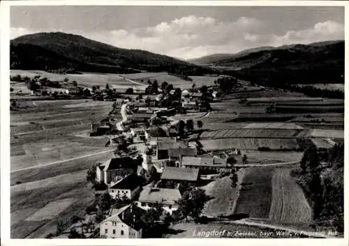 Ak Langdorf Bayerischer Wald Niederbayern, Fliegeraufnahme