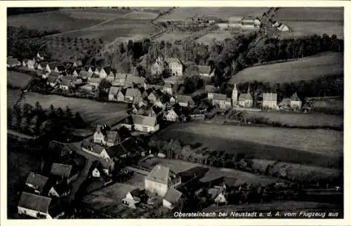 Ak Obersteinbach Markt Taschendorf, Ortsansicht, Fliegeraufnahme