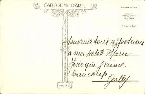 Künstler Ak Corbella, Dame mit Fächer