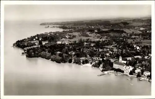 Ak Bad Schachen Lindau am Bodensee Schwaben, Fliegeraufnahme, Wasserburg