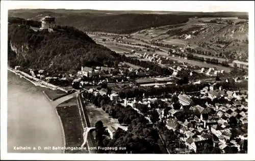 Ak Kelheim an der Donau Niederbayern, Fliegeraufnahme, Befreiungshalle