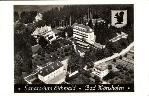 Ak Bad Wörishofen, Blick auf das Sanatorium Eichwald, Fliegeraufnahme