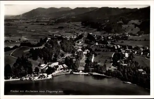 Ak Kochel am See Oberbayern, Fliegeraufnahme