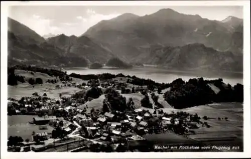 Ak Kochel am See Oberbayern, Fliegeraufnahme