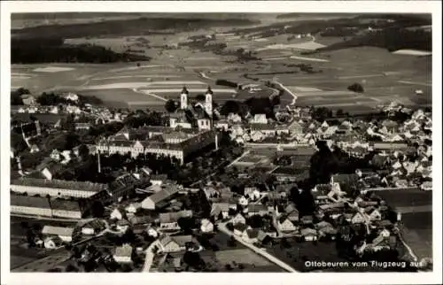 Ak Ottobeuren in Oberschwaben Allgäu, Fliegeraufnahme