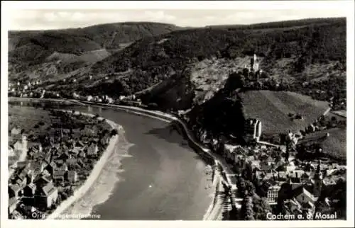 Ak Cochem an der Mosel, Fliegeraufnahme