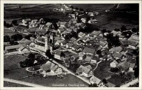 Ak Altenstadt in Oberbayern, Romanische Basilika St. Michael, Fliegeraufnahme