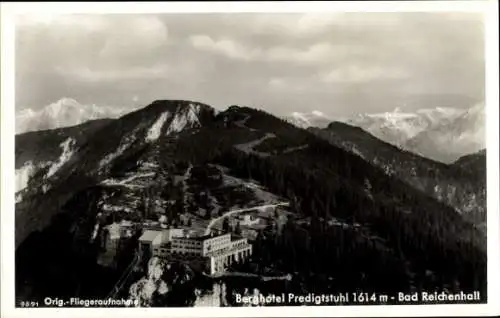 Ak Bad Reichenhall in Oberbayern, Fliegeraufnahme, Berghotel Predigtstuhl