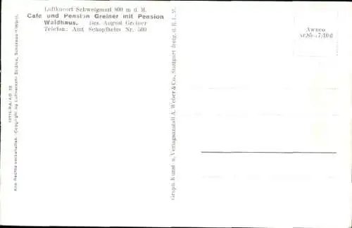 Ak Schweigmatt Raitbach Schopfheim in Baden, Fliegeraufnahme