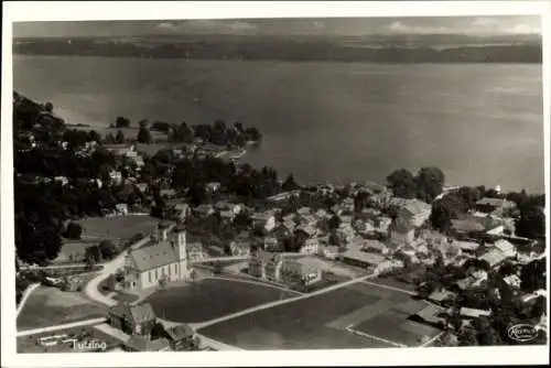 Ak Tutzing am Starnberger See Oberbayern, Fliegeraufnahme