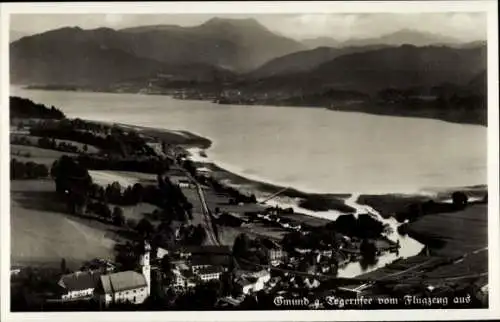 Ak Gmund am Tegernsee Oberbayern, Fliegeraufnahme