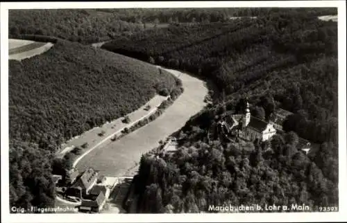 Ak Mariabuchen Lohr im Spessart Unterfranken, Fliegeraufnahme