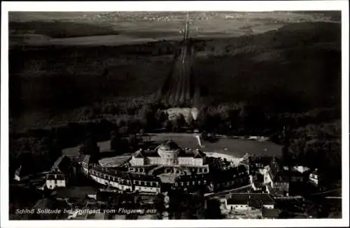 Ak Stuttgart, Schloss Solitude, Fliegeraufnahme