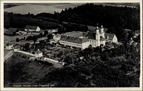 Ak Allmannshofen, Blick auf das Kloster Holzen, Fliegeraufnahme