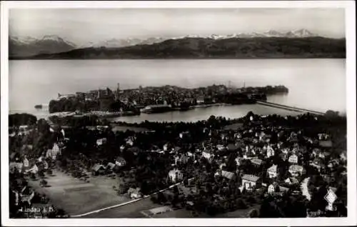 Ak Lindau am Bodensee Schwaben, Fliegeraufnahme