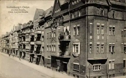 Ak Tschernjachowsk Insterburg Ostpreußen, Jordanstraße, Ecke Luisenstraße