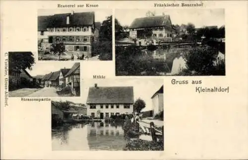 Ak Kleinaltdorf Gaildorf am Kocher, Brauerei zur Krone, Fränkischer Bauernhof, Mühle