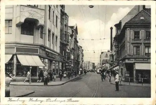 Ak Hamburg Harburg, Lüneburger Straße, Passanten, Kino Vorverkauf