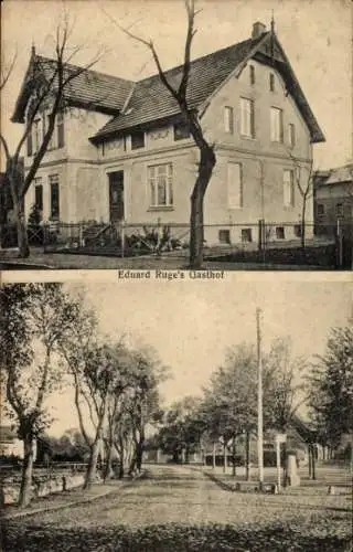 Ak Stapelfeld in Schleswig Holstein, Eduard Ruges Gasthof, Straßenpartie