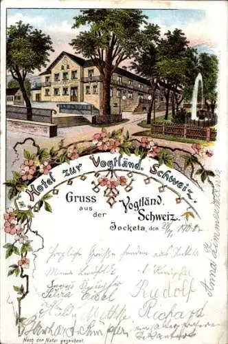 Litho Jocketa Pöhl Vogtland, Hotel zur Vogtländ. Schweiz