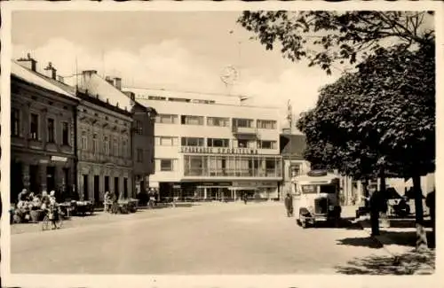 Ak Vsetín Wsetin Region Zlin, Marktplatz, Sparkasse, Bus