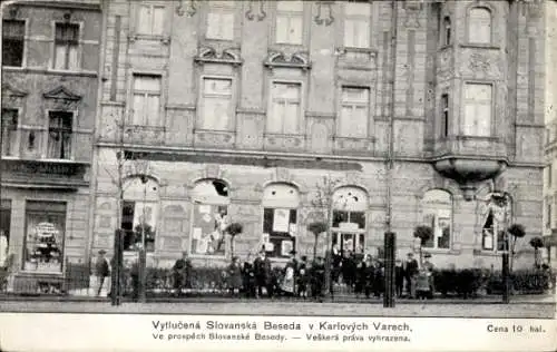 Ak Karlovy Vary Karlsbad Stadt, Vytlucena Slovanska Beseda