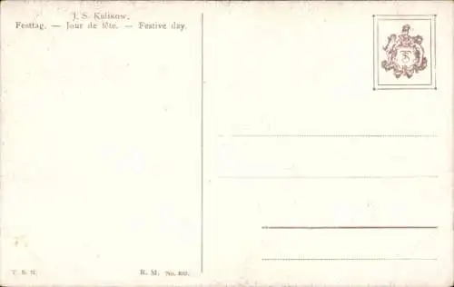 Künstler Ak Kulikow, J. S., Festtag, Markt, Trachten