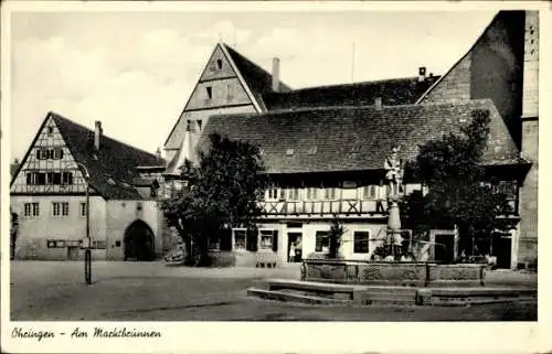 Ak Öhringen im Hohenlohekreis Württemberg, Am Marktbrunnen