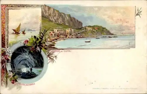 Litho Capri Neapel Campania, Panorama, Grotta Azzurra