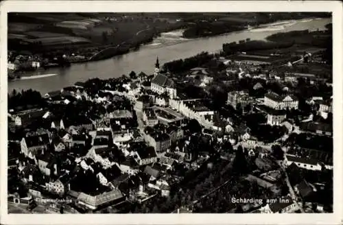 Ak Schärding in Oberösterreich, Fliegeraufnahme