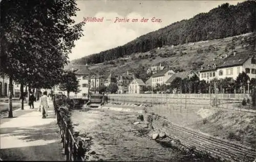 Ak Bad Wildbad im Schwarzwald, An der Enz