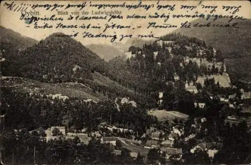 Ak Oybin in der Oberlausitz, Blick von der Ludwigshöhe