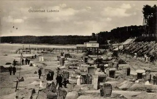 Ak Ostseebad Lubmin Vorpommern, Strand, Strandkörbe, Badegäste