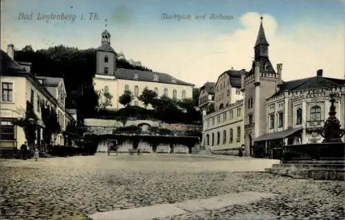 Ak Leutenberg in Thüringen, Marktplatz und Rathaus