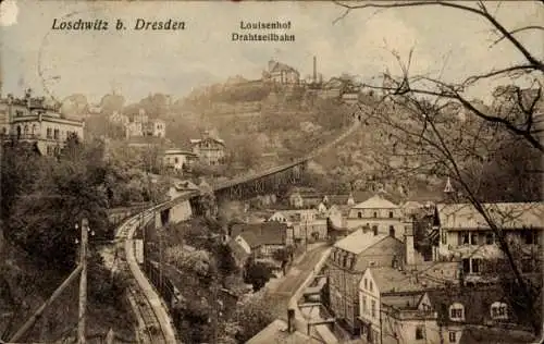 Ak Dresden Loschwitz, Louisenhof Drahtseilbahn