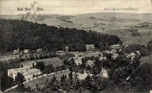 Ak Bad Thal Ruhla in Thüringen, Gesamtansicht, Blick von der Scharfenburg