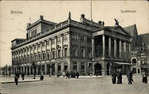 Ak Wrocław Breslau Schlesien, Stadttheater