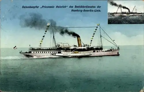 Ak Salondampfer Prinzessin Heinrich, Hapag Seebäderdienst