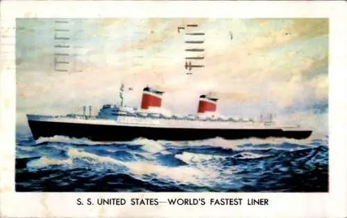 Künstler Ak Dampfschiff SS United States, USL