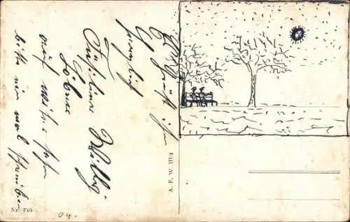 Künstler Ak Zigeunerin auf einer Blumenwiese