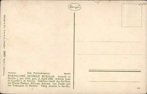 Künstler Ak Murillo, Die Melonenesser, Nr. 29979