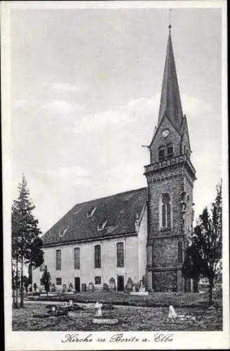 Ak Boritz Hirschstein in Sachsen, Kirche