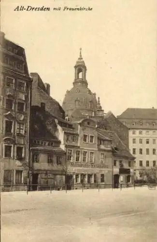 Ak Dresden Altstadt, Frauenkirche, Mittmanns Restaurant