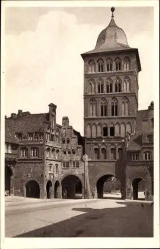 Ak Hansestadt Lübeck, 13. Burgtor, Turm