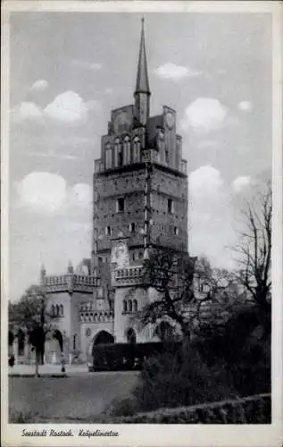 Ak Hansestadt Rostock, Kröpeliner Tor, Wappen, Turm