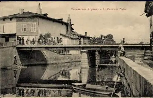 Ak Varennes en Argonne Meuse, Pont sur l'Aire